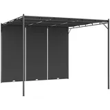 vidaXL Gartenpavillon mit Seitenvorhang 3 x 3 m anthrazit
