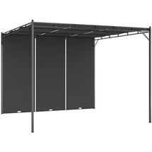 vidaXL Gartenpavillon mit Seitenvorhang 3 x 3 m anthrazit
