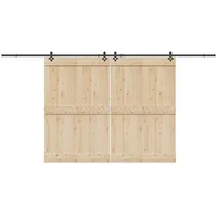 VidaXL Schiebetürbeschlag-Set 427 cm Stahl Schwarz