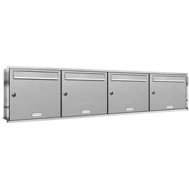 AL Briefkastensysteme 4er Unterputz Edelstahl Briefkastenanlage Silber