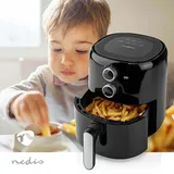 Nedis Heißluft Friteuse 3 l Timer: 30 min Analog Schwarz