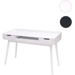 Schreibtisch HWC-A70b, B√orotisch Computertisch, MDF 120x55cm ~ wei√ü