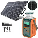 SWAREY S200 DC Power Bank Powerstation mit 100W Solarpanel,192Wh LiFePO4 Akku, 140W Solargenerator Solarspeicher(Netzteil Nicht im Lieferumfang)