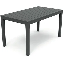 Supplier Brand Gartenesstisch Bali, Kunststoff, 138 x 78 cm, Holz Optik, rechteckig, anthrazit