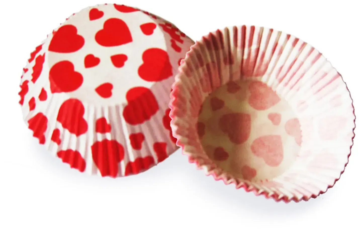 Muffinkapseln Gebäckkapseln rote Herzen O 50 x 30 mm, 40 Stk.