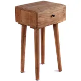 creedwood Beistelltisch, Braun, Holz, 35x65x30 cm, Wohnzimmer, Wohnzimmertische, Beistelltische