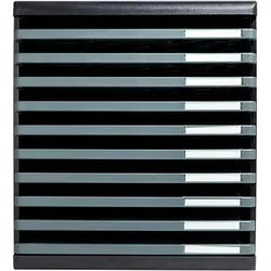Exacompta 304714D 1x Schubladenbox MODULO A4, 10 offene Laden - Dunkelgrau|