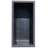 Wacredo GFK Rechteckbecken (Schwarz) 140 x 70 x 60cm Kneippbecken Teichbecken Wasserspielbecken architektonisches Wasserbecken für Wasserspiel Glasfaser (Schwarz)