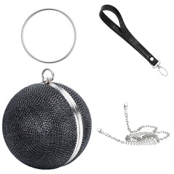 Abendtasche JULIE JULSEN "Metall mit Zirkonia schwarz", Damen, schwarz, Taschen