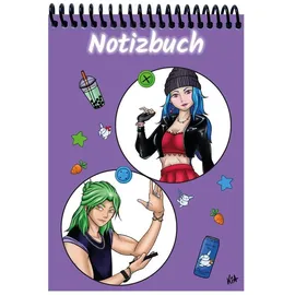 E&Z A 5 Notizblock Manga Quinn und Enora, lila, blanko