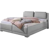 MAINTAL Polsterbett MAINTAL "Oderzo", grau (hellgrau), B:212cm L:230cm, Struktur (100% Polyester), Betten, Polsterbett, inkl. Bettkasten, Kopfteilverstellung, Matratzen in H2 oder H3 wählbar