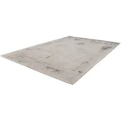 Teppich KAYOOM "Nostalgia 285" Gr. 3, grau (anthrazit), B:120cm H:10mm L:170cm, Kunstfaser, Baumwolle, Teppiche, Flachgewebe, Vintage Design, Wohnzimmer