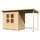 Karibu Merseburg 3 3,7 x 1,54 m natur inkl. Anbaudach