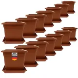 2friends Pflanzkübel Groß Außen Terracotta Kunststoff 14er Set- Blumentopf 40x40 für Draußen, Robuste Blumenkübel Gross Aussen, Ideal für Garten & Terrasse