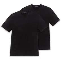 SCHIESSER T-Shirt 2er Pack - 1/2 Arm, Unterhemd, V-Ausschnitt, Schwarz