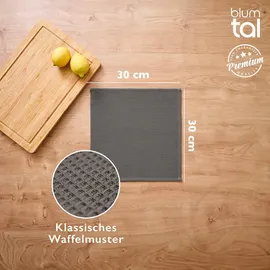 Blumtal Blumtal® Geschirrtücher 30x30 cm im 6er Set - 100% Baumwolle, bei 60 °C waschbar - Geschirrhandtücher & Abtrockentücher für die Küche - Grau