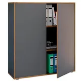 VCM my office Aktenschrank Salia, 920790 anthrazit, honig-eiche 2 Fachböden 100,0 x 32,0 x 109,7 cm