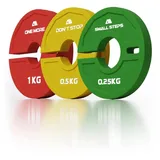 ATLETICA Add-on Flex Plates I Colored SET I Vollgummi Add On Plates I Drei Gewichtsstufen I Einfaches Anbringen an Kurzhanteln, Langhanteln oder Gewichtsblöcken