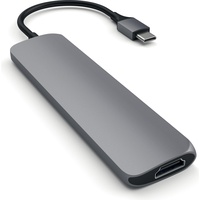 Satechi Aluminium Multi-Port Slim grau, USB-C 3.0 (ST-CMAM)