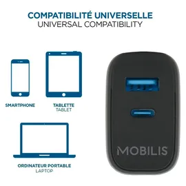 Mobilis 001363 Ladegerät für Mobilgeräte Universal Schwarz