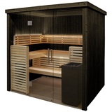 Harvia Fenix 1620S Sauna Saunakabine aus Fichte schwarz Indoor-Sauna 206 x 160 x 201 cm