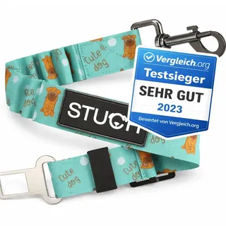 STUCH Universeller Bungee Sicherheitsgurt für Hunde & Katzen - Passend für alle Hunderassen & Autotypen (Farbe Türkis) OneSize