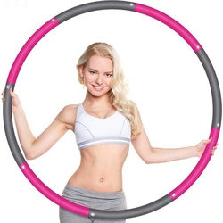 WANAP Hula-Hoop-Reifen Fitness Reifen erwachsene hullahub Reifen zum abnehmen, 1 KG grau|rosa