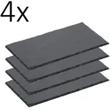 Gastro Spirit Servierplatte 4er Set Schieferplatte 26,5 x 16 x 0,5 cm, GN 1/4, schwarz, Schiefer, (Set, 4-tlg., 4er Set), Naturschieferplatten schwarz 16 cm x 26.5 cm