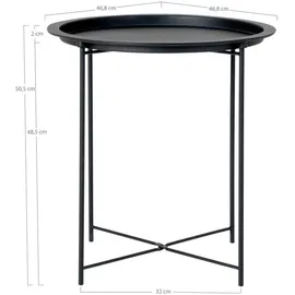 House Nordic Beistelltisch Bastia, (DH 47x50 cm, rund, Schwarz,