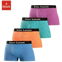 bruno banani Hipster, (Packung, 4 St.), knapp sitzende Boxershorts in uni oder gemustert aus Baumwollmischung Bruno Banani blau, orange, türkis, lila | Gr. S