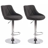 CLP 2er Set Barhocker Lazio Stoff dunkelgrau
