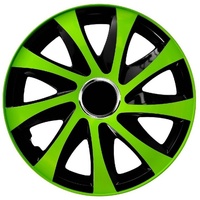 NRM Radkappen Drift Extra, 14 in Zoll, (4-St) Radkappen 14 Zoll 4er Set grün|schwarz
