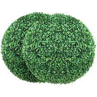 Vevor 2x Buchsbaumkugel Künstlich Ø40,6cm Garten Deko Buchsbaum Kugel künstlich Buchskugel Kunstpflanze aus PE, Holz, PP inkl. 4 Stk. Dekorative Schmetterlinge und 10 Stk. Ersatzblätter