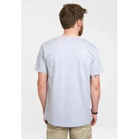 LOGOSHIRT T-Shirt "Asterix & Obelix", Herren, Gr. S, grau (grau, meliert), 95% Baumwolle, 5% Viskose, bedruckt, meliert, normal, Rundhals, Shirts T-Shirt, mit coolem Retro-Print