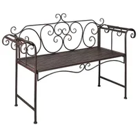 Furnicato Gartenbank 132 cm Stahl Antik Braun