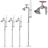 relaxdays Gartenstecker 4 x Regenmesser Wasserhahn grau|rot