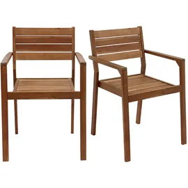 miliboo CANOPEE Gartensessel 2er-Set 0 x 0 x 0 cm akazienholz