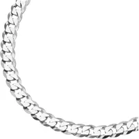 Panzerkette SMART JEWEL "Panzerkette diamantiert, massiv, Silber 925" Gr. 50, silber, Halsketten, Damen, 50cm, Silber 925 (Sterlingsilber), Panzerkette