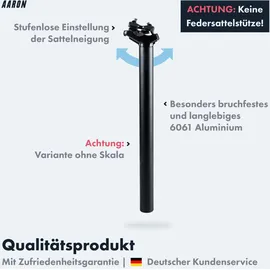 Aaron Post Aluminium-Sattelstütze - 350 mm - Ø 30,9 mm - Schwarz, ohne Aufdruck)