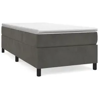 VidaXL Boxspringbett mit Matratze Dunkelgrau 100x200 cm Samt