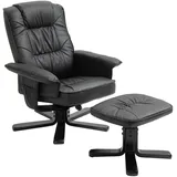 Idimex Relaxsessel Charly Kunstleder 76 x 87 x 61 cm Schwarz mit Hocker