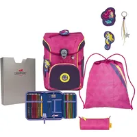 DerDieDas Schulrucksack Set 5-tlg. ErgoFlex Easy Exklusiv Superflash Pink Mermai - Rosa