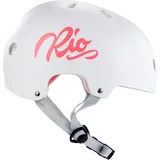 Rio Roller Script Helm, Unisex, Skatehelm, Matt Weiß, L-XL