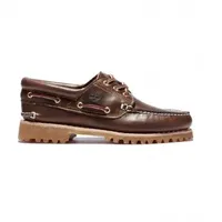 Timberland für Herren. TB0300032141 Leder Bootsschuhe Authentics 3 Eye Classic Lug braun (45), Wohnung, Schnürsenkel, Lässig