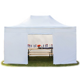 TOOLPORT Faltpavillon 3 x 4,5 m inkl. Seitenteile weiß 578687