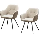 Hti-Living HTI-Living, Esszimmerstuhl Taupe 2er Set Joschka