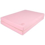 Jeflex – Pink beige klappbare Weichbodenmatte & Turnmatte 1 Mal klappbar - 200 x 70 x 8 cm - MADE IN GERMANY/Gymnastikmatte tragbar/platzsparende Fitnessmatte & Spielmatte für Kinderzimmer