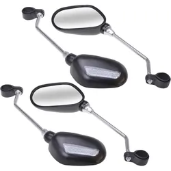 Universal Velo-Spiegel-Set (4 Stück) - Sichere Fahrten, mehr Überblick mit Reflektor - Robuste Metall/Kunststoff-Konstruktion für alle gängigen Velos