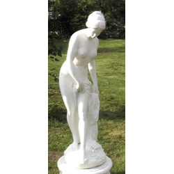 Casa Padrino Jugendstil Gartendeko Skulptur Weiß H. 120 cm - Garten Deko Figur - Garten & Terrassen Deko Accessoires