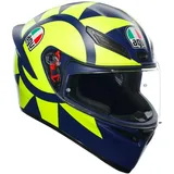 AGV K1 S Matt Dunkelblau/Neon-Gelb M